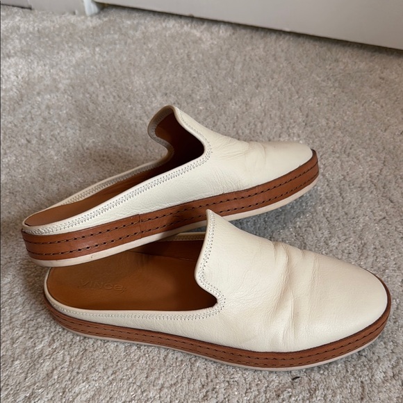 VINCE Women’s White Canella Leather Platform Slip-On Shoes - Picture 5 of 7